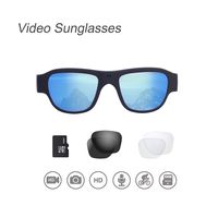 Video Sunglasses, 16GB 1080P HD Outdoor Sports Action Camera with Built in 15MP Camera and Polarized UV400 Lens, Compatible with Prescription Lens and Interchangeable Lens