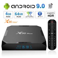 Android TV Box 9.0 TTV Box X96 Max+ Smart TV Box Amlogic S905X2 Quad Core 4GB 64GB Support USB 2.4G WiFi BT 1000M 4K Media Player Set top Box [2019 New]