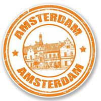2 x 10cm/100mm Amsterdam Vinyl SELF ADHESIVE STICKER Decal Laptop Travel Luggage Car iPad Sign Fun #4706