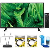 VIZIO D-Series 43-Inch Full-Array LED TV (D43n-E1) with Durable HDTV and FM Antenna, 2 x 6ft High Speed HDMI Cable Black & Universal Screen Cleaner for LED TVs Large Bottle