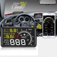 GBSELL Head Up Display, Car LCD 5.5" HUD Head Up Display Over Speed Warning Vehicle OBD2 Speedometers of Vehicle Speed, Engine Speed, Water Temperature, Driving Mileage