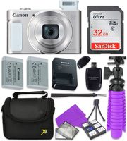 Canon PowerShot SX620 HS Wi-Fi Digital Camera (Silver) with Sandisk 32 GB SD Memory Card + Extra Battery + Tripod + Case + Card Reader + Cleaning Kit