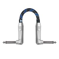 Spectraflex Braided Series Pedal Cable, Dual Right Angle Plugs, 6 Inch, Blue