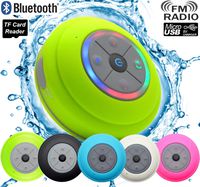 Guppy Water Resistant Bluetooth LED Shower Speaker FM Radio TF Card Reader, 2016 Model Kid-friendly, Built-in Control Buttons, Speakerphone, Powerful Suction Cup Best for Indoor/Outdoor Use (Green)