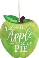 You're The Apple of My Pie Apple Green 3.5 x 3.2 Wood Christmas Ornament