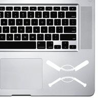 StickAny Palm Series Baseball Cross Bats Sticker for MacBook Pro, Chromebook, and Laptops (White)