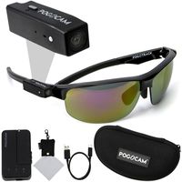 PogoCam Wearable Camera, PogoTec AGS Black Pacific Frames and Polaroid Micro Fiber Cloth With Case
