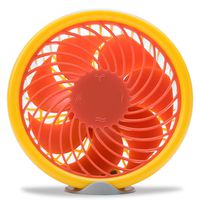 5 Inch Mini USB Desk Fan, 3 Speeds, Quiet Work Noise, USB Powered, Gravity Sensor Switch, 5 Foot Cable, Orange Fan For Home and Office