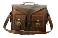 Handmade World Genuine Messenger Bag Leather Laptop Bags Computer Satchel Briefcase (18 Inch)