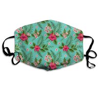 Hateone Unisex Unique Mouth Mask - Cute Hibiscus Flowers Art Polyester Anti-dust Masks - Fashion Washed Reusable Face Mask for Outdoor Cycling