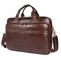 Augus Leather Messenger Bag for Men Vintage Travel Backpack 17 inch laptop Briefcase Shoulder Bags (Brown coffee)