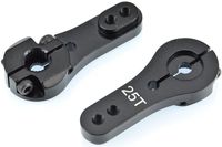 Apex RC Products 25T Futaba Black Aluminum Dual Clamping Servo Horn - 2 Pack #8015