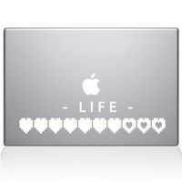 The Decal Guru Life Heart Meter MacBook Decal Vinyl Sticker - 11" MacBook Air - White (1227-MAC-11A-W)