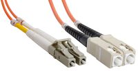Amphenol FO-DUALSCLC00-003 SC-LC Duplex Multimode Fiber Optic Patch Cable, 62.5/125 OM1, OFNR, 3 m, 10', Orange