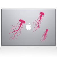 The Decal Guru Jellyfish MacBook Decal Vinyl Sticker - 15" MacBook Pro (2015 & Older) - Pink (1108-MAC-15P-BG)