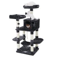FEANDREA Multi-Level Cat Tree for Big Cats, Stable Cat Tower, Gray UPCT85G