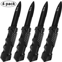 4 Pieces Retractable Knife Prop Knife Fake Knife False Trick Gadget Toy Disappearing Dagger Prop Fake Plastic Blade for Halloween Fools Day Party