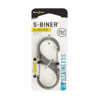 Nite Ize Size-3 S-Biner SlideLock Dual Carabiner, Locking Gates, Stainless Steel