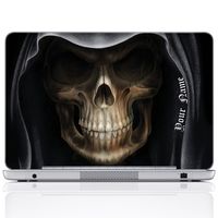 Meffort Inc Personalized Laptop Notebook Skin Sticker Cover Art Decal, Customize Your Name (12 Inch, Dark Skull)