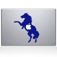 The Decal Guru 0158-MAC-11A-DB Bucking Horse Vinyl Sticker, 11" Macbook Air, Blue