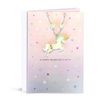 Hallmark Signature Valentines Day Card for Kids (Removable Unicorn Necklace)