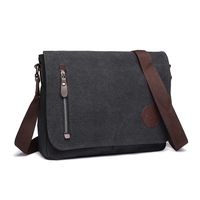 Kono Canvas Laptop Messenger Bag Women Men Canvas Satchel Shoulder Bag 13.5" Messenger Laptop Bookbag