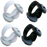 Coralpearl Desk Cable Drop Clips Weighted Silicone Desktop Organizer Small Line Ties Fixer Tidy Table Top Wire Holder Clamp Non Adhesive Cord Management Set for Home Office (Black 2pcs+White 2pcs)
