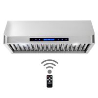 Cosmo QS75 30-in Under-Cabinet Range Hood 900-CFM | Ducted / Ductless Convertible Duct , Wireless Kitchen Stove Vent with LED Light , 3 Speed Exhaust , Fan Timer, Permanent Filter ( Stainless Steel )