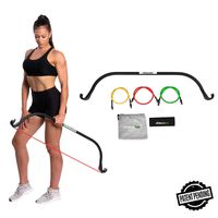 Gorilla Bow Lite, Portable Home Gym Resistance Band System, Weightlifting and HIIT Interval Training Kit, Full Body Workout Equipment (Lite Black)