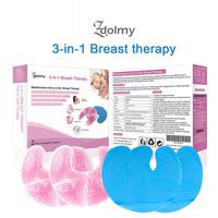 Zdolmy Breast Therapy Gel Pads, Hot/Cold Use for Nursing Mothers to Increase Milk Production, Decrease Engorgement, Use with Any Breast Pump, 2 Count, 2 Covers