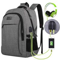 Hopopower Travel Laptop Backpack with USB Charging Port/Earphone Hole Fits 16 Inch Laptop