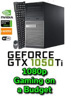 Gaming PC Desktop - Intel Core i5 Quad Core, NVIDIA GTX 1050 Ti 4GB DDR5, New 256GB SSD, 1TB HDD, 16GB RAM, Windows 10 64 Bit, HDMI, DisplayPort, DVI (Renewed)