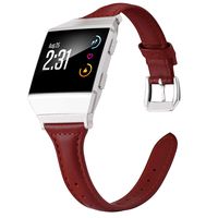 Wearlizer Leather Band Compatible for Fitbit Ionic Bands Women Men, Genuine Leather Replacement Band Bracelet Compatible with Fitbit Ionic Small Large (Red)