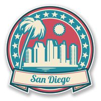 2 x 15cm/150mm San Diego USA America Vinyl Sticker Decal Laptop Travel Luggage Car iPad Sign Fun #6745