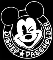 Disney Decal (4 x 4.5 inches) Passholder Winking Mickey