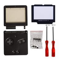 Timorn Full Parts Housing Shell Pack Replacement for Nintendo GBA SP Gameboy Advance SP (Black Pack)