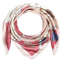 35" 90cm Women Silk Like Square Hair Scarves Sleeping Wraps Headscarfs Rose Madder Misty Rose Belt Spike