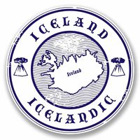2 x 15cm/150mm Iceland Vinyl Sticker Decal Laptop Car Travel Luggage Label Tag #9785