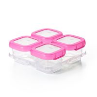 OXO Tot Baby Blocks Food Storage Containers, Pink, 4 oz