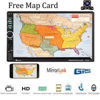 Double Din Car Stereo Receiver, Android 7" Touch Screen Car Radio Mp5 Head Unit Multimedia Player, Support GPS Navigation Bluetooth Rear View Camera&Android iOS Mirror Link Dual USB Input&Sub-woofer