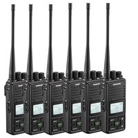 SAMCOM FPCN10A Two Way Radio, 20 Channel GMRS Walkie Talkie UHF 400-470MHz 2 Watt Wireless Intercom with Group Function, Earpiece & Belt Clip Included - Black (Pack of 6)