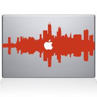 The Decal Guru Chicago City Skyline Decal Vinyl Sticker, 12" MacBook, Orange (2327-MAC-12M-P)