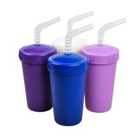 Re-Play Made in The USA 4pk Straw Cups for Baby, Toddler, and Child Feeding - Purple, White, Amethyst, Navy (Violet+)