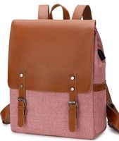 BLUBOON Women Laptop Backpack USB School Travel Daypack College Bookbag Ladies Students PU Leather Bag