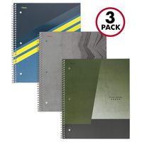 Five Star Spiral Notebooks, 1 Subject, College Ruled Paper, 100 Sheets, 11" x 8-1/2", Graphics, Assorted Designs, 3 Pack (38000)