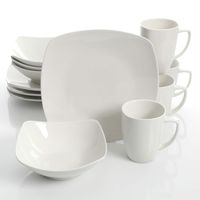 Gibson Home Zen Buffetware 12 Piece Dinnerware Set, White