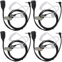 TENQ Advanced Nipple Covert Acoustic Tube Bodyguard FBI Earpiece Headset for Walkie Talkie Two Way Radio 1 Pin Motorola Cobra Talkabout x(4 Packs)