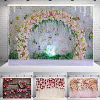 Eadear Vinyl Rustic Wood Flowers Floral Backdrop Wall Photography Backgrounds for Wedding Party Birthday Photo Studio Props