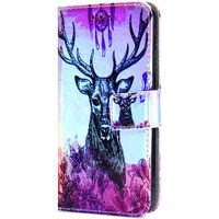 iPod touch 5 Case,iPod touch 6 Case,ikasus Reflective Gradient Laser PU Leather Wallet Case with Kickstand Card Holder ID Slot Rubber Flip Cover for Apple iPod Touch 5/6th Generation,Deer Antlers