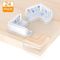 Wemk Corner Protector, 24 Pack Baby Proofing Corner Guards, Large Size, Strong Adhesion, Soft, Protect Children from Furniture & Sharp Corners